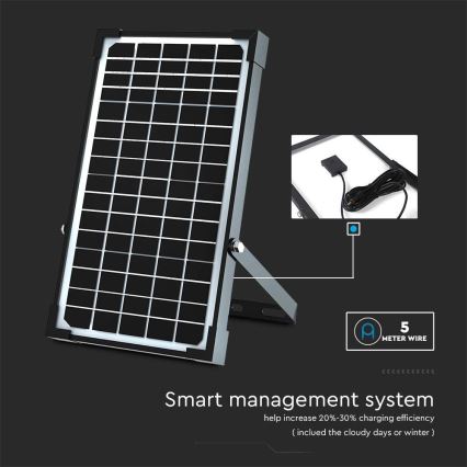LED-Solarstrahler mit Sensor LED/30W/6,4V 4000K 6000 mAh + Fernbedienung