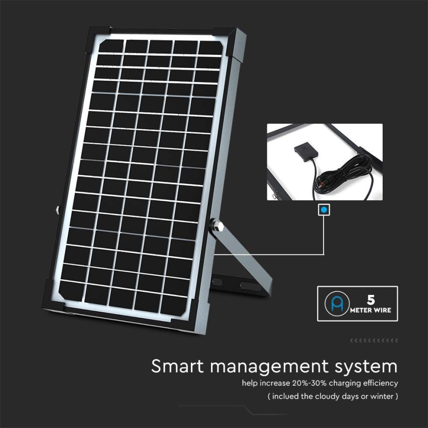 LED-Solarstrahler mit Sensor LED/30W/6,4V 4000K 6000 mAh + Fernbedienung