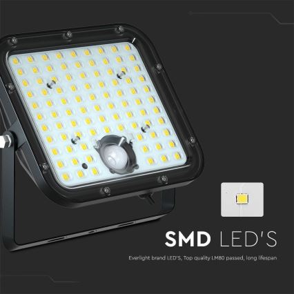 LED-Solarstrahler mit Sensor LED/30W/6,4V 6400K 6000 mAh + Fernbedienung