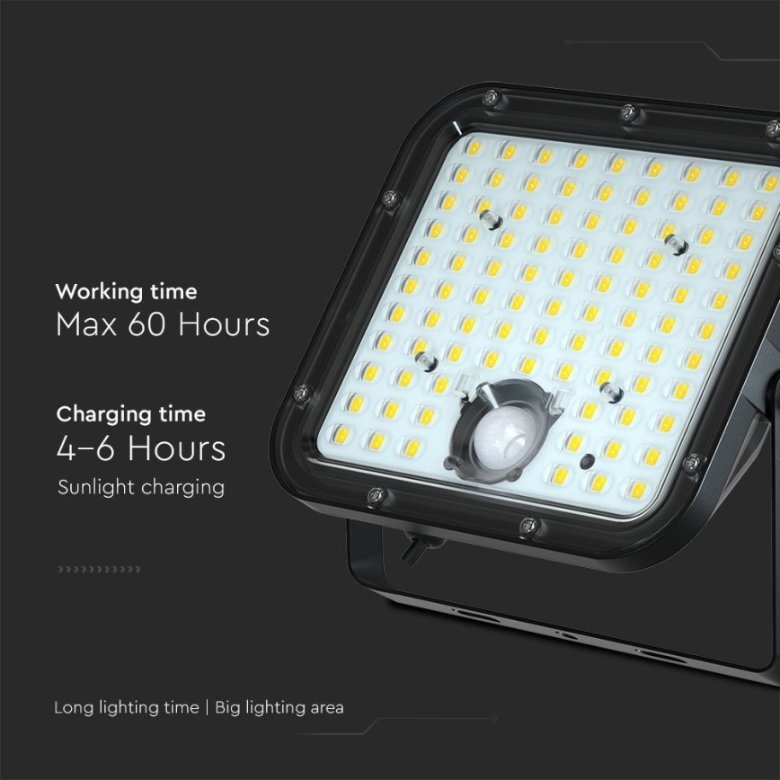 LED-Solarstrahler mit Sensor LED/30W/6,4V 6400K 6000 mAh + Fernbedienung