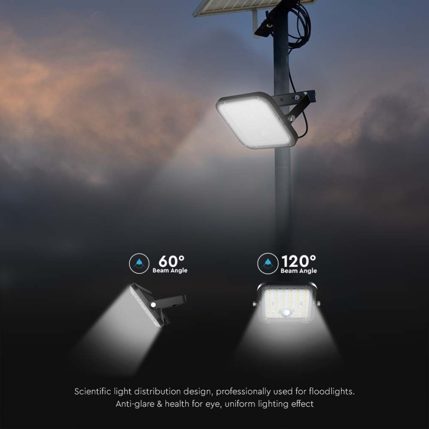 LED-Solarstrahler mit Sensor LED/30W/6,4V 6400K 6000 mAh + Fernbedienung