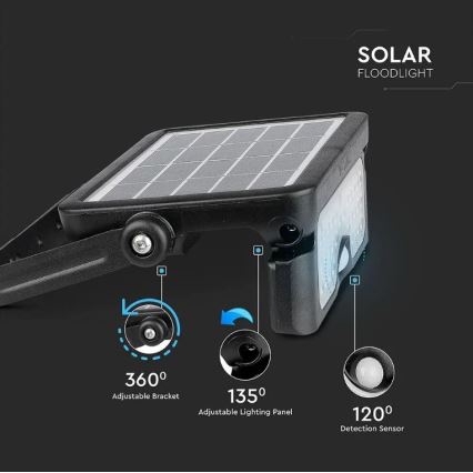 LED-Solarstrahler mit Sensor LED/5W/3,7V IP65 4000K 3000 mAh
