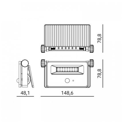 LED-Solarstrahler mit Sensor NCS G2 LED/10W/3,7V 3000/4000/6500K IP54 1800 mAh