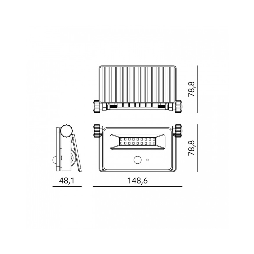 LED-Solarstrahler mit Sensor NCS G2 LED/10W/3,7V 3000/4000/6500K IP54 1800 mAh
