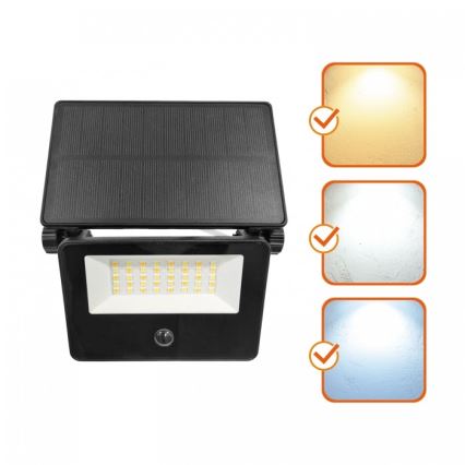 LED-Solarstrahler mit Sensor NCS G2 LED/20W/3,7V 3000/4000/6500K IP54 2600 mAh