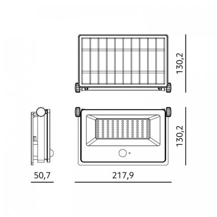 LED-Solarstrahler mit Sensor NCS G2 LED/30W/3,7V 3000/4000/6500K IP54 5200 mAh