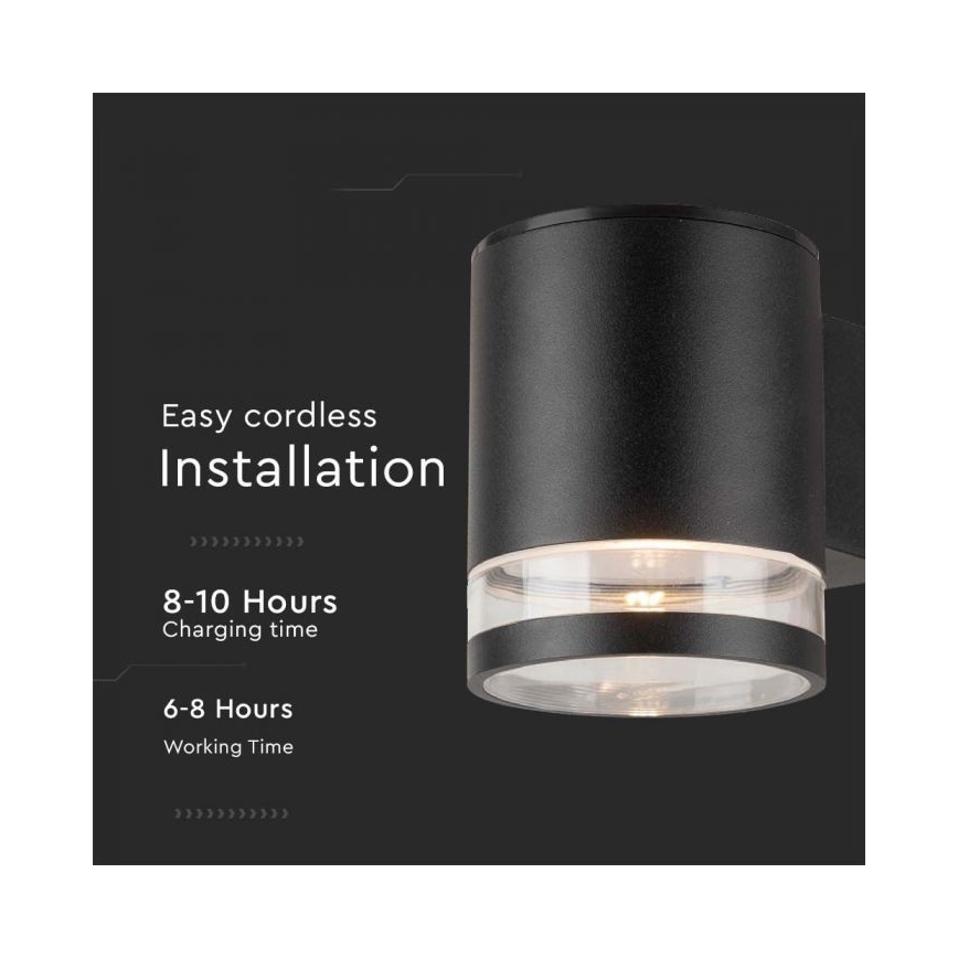 LED-Solarwandleuchte für den Außenbereich LED/1W/3,7V 3000K IP54 schwarz
