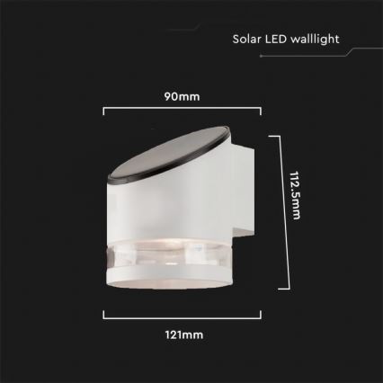 LED-Solarwandleuchte für den Außenbereich LED/1W/3,7V 3000K IP54 weiß