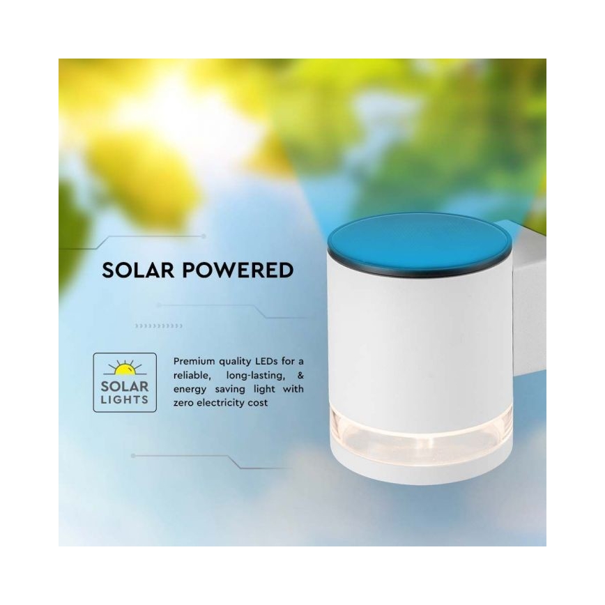 LED-Solarwandleuchte für den Außenbereich LED/1W/3,7V 3000K IP54 weiß