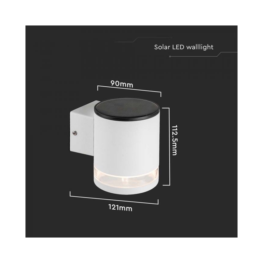 LED-Solarwandleuchte für den Außenbereich LED/1W/3,7V 3000K IP54 weiß