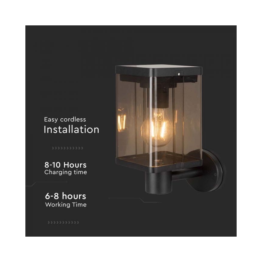 LED-Solarwandleuchte für den Außenbereich mit Sensor LED/2,5W/3,7V 3000K IP54