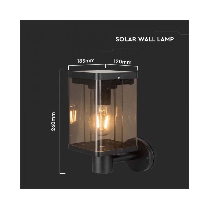 LED-Solarwandleuchte für den Außenbereich mit Sensor LED/2,5W/3,7V 3000K IP54
