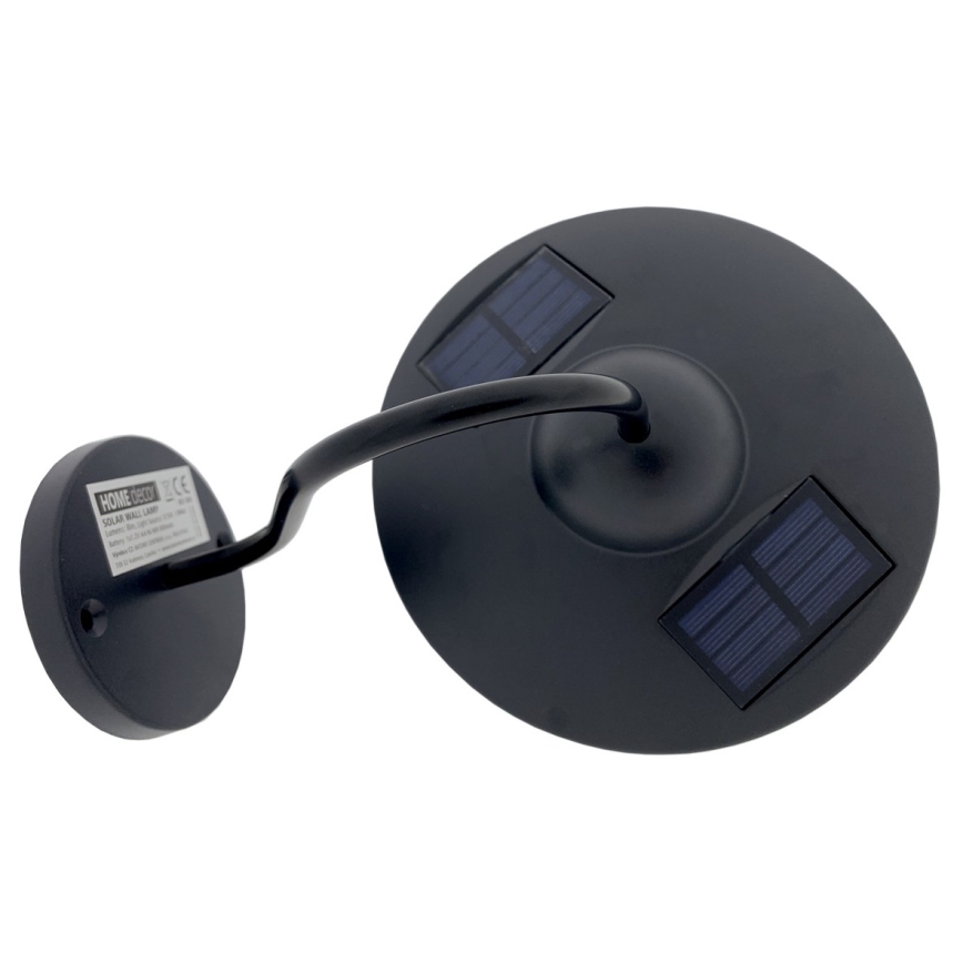 LED-Solarwandleuchte LED/0,5W/1,2V 600 mAh IP44 schwarz