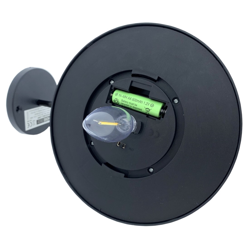 LED-Solarwandleuchte LED/0,5W/1,2V 600 mAh IP44 schwarz