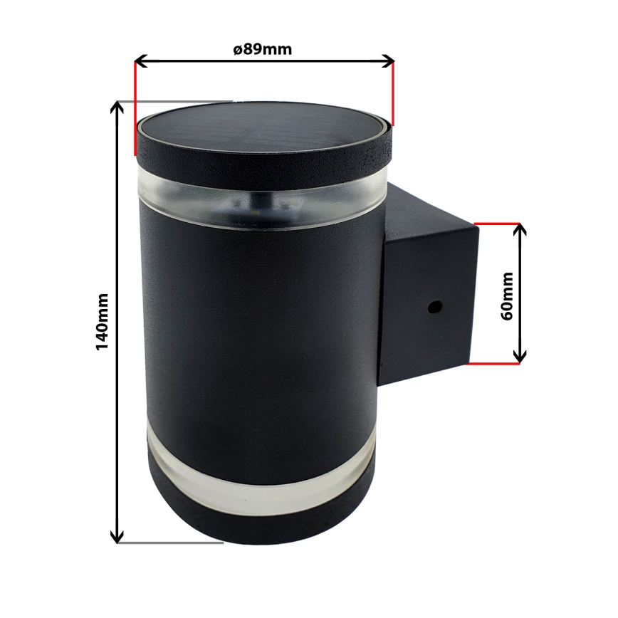 LED-Solarwandleuchte LED/5V IP44 schwarz