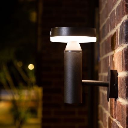 LED-Solarwandleuchte mit Sensor GWINEA LED/4,5W/3,7V IP44 schwarz