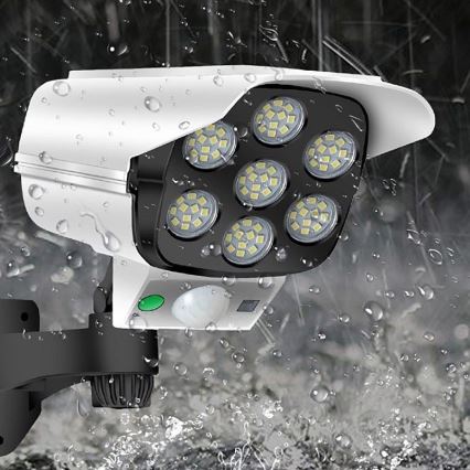 LED Solar-Überwachungskamera-Attrappe mit Sensor KAMERA LED/1W/3,7V 1200 mAh IP44 + Fernbedienung