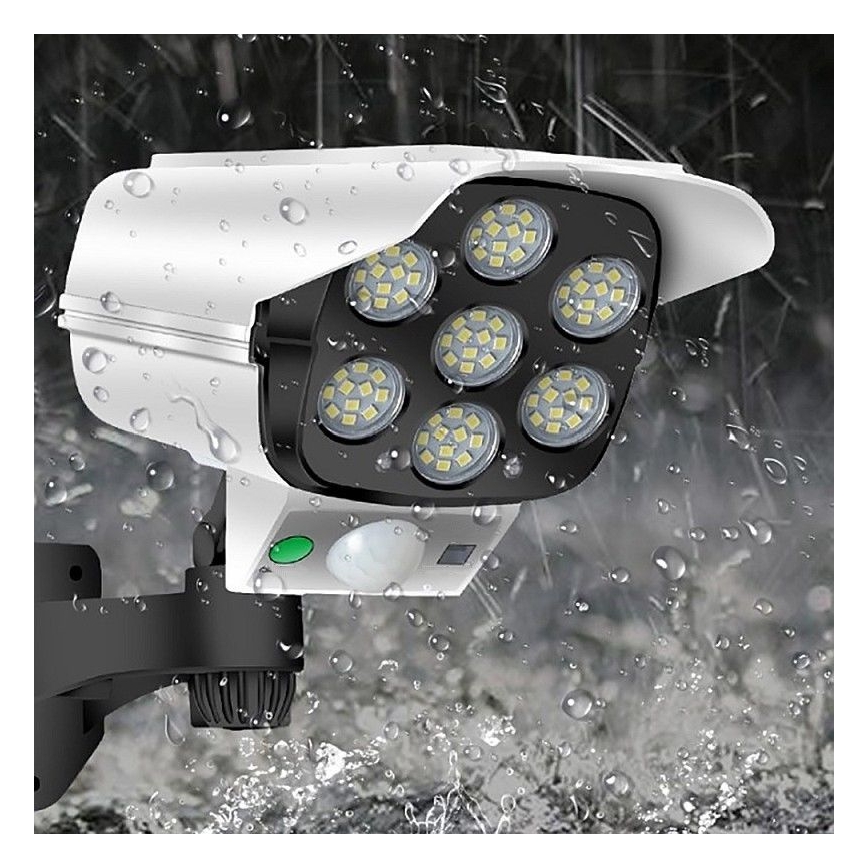 LED Solar-Überwachungskamera-Attrappe mit Sensor KAMERA LED/1W/3,7V 1200 mAh IP44 + Fernbedienung