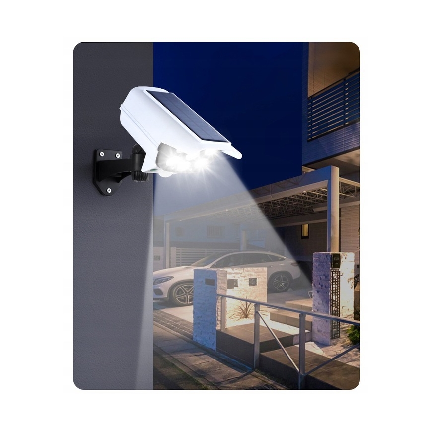 LED Solar-Überwachungskamera-Attrappe mit Sensor KAMERA LED/1W/3,7V 1200 mAh IP44 + Fernbedienung