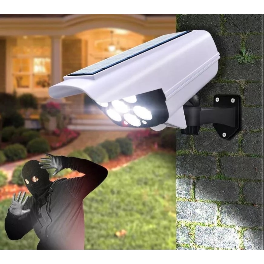 LED Solar-Überwachungskamera-Attrappe mit Sensor KAMERA LED/1W/3,7V 1200 mAh IP44 + Fernbedienung