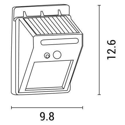 LED-Solarwandleuchte mit Sensor LED/0,55W/3,7V 6500K IP65