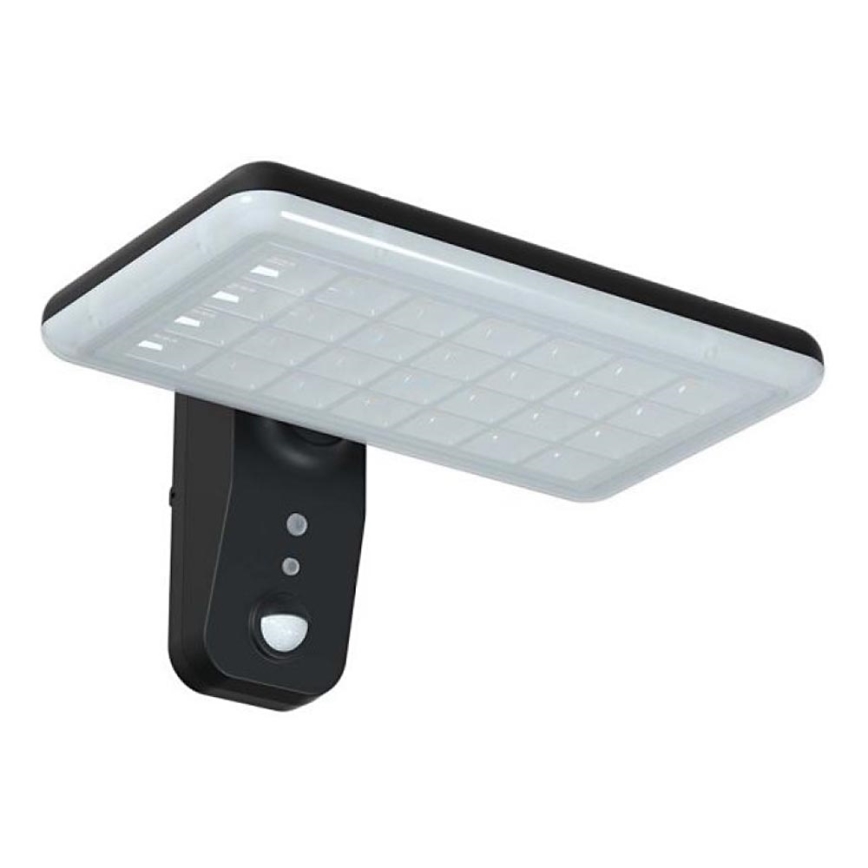 LED-Solarwandleuchte mit Sensor LED/15W/3,2V 4000K/6000K IP65 schwarz