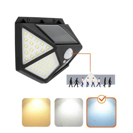 LED-Solarwandleuchte mit Sensor LED/1W/3,7V 6500K IP44