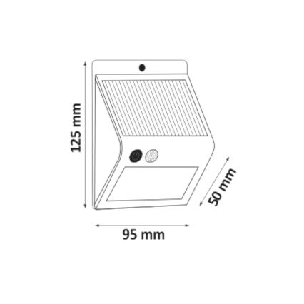 LED-Solarwandleuchte mit Sensor LED/2,2W IP44