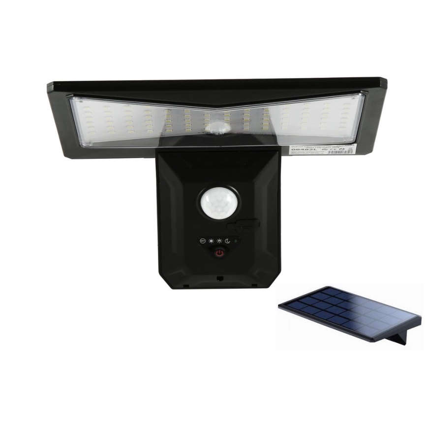 LED-Solarwandleuchte mit Sensor LED/2,6W/5,5V IP65 1800 mAh schwarz