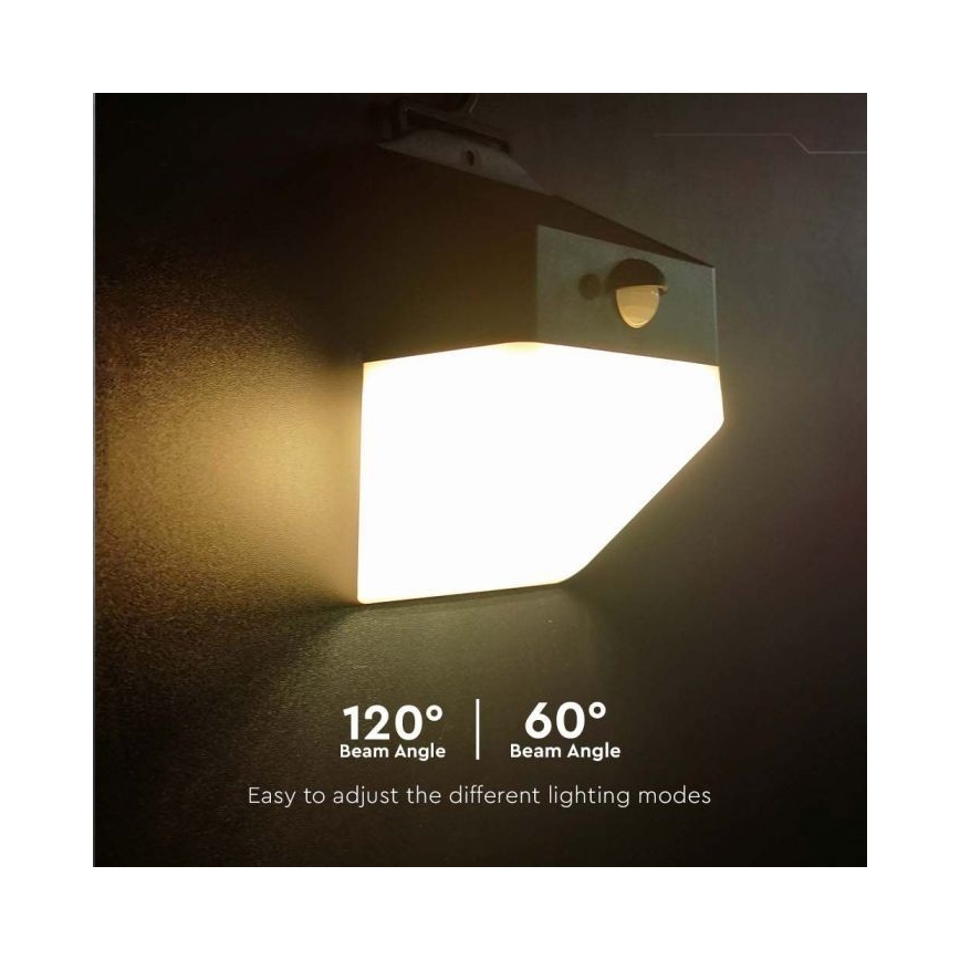 LED-Solarwandleuchte mit Sensor LED/2W/3,7V 4000K IP65 1200 mAh