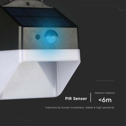 LED-Solarwandleuchte mit Sensor LED/2W/3,7V 4000K IP65 1200 mAh