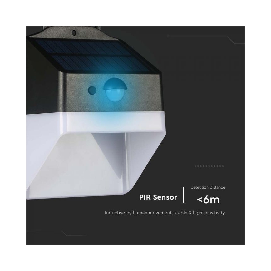 LED-Solarwandleuchte mit Sensor LED/2W/3,7V 4000K IP65 1200 mAh