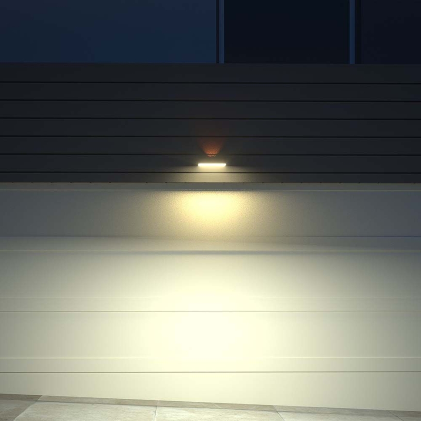 LED-Solarwandleuchte mit Sensor LED/3W/3,7V 3000K/4000K IP65 schwarz