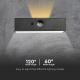 LED-Solarwandleuchte mit Sensor LED/3W/3,7V 3000K/4000K IP65 schwarz