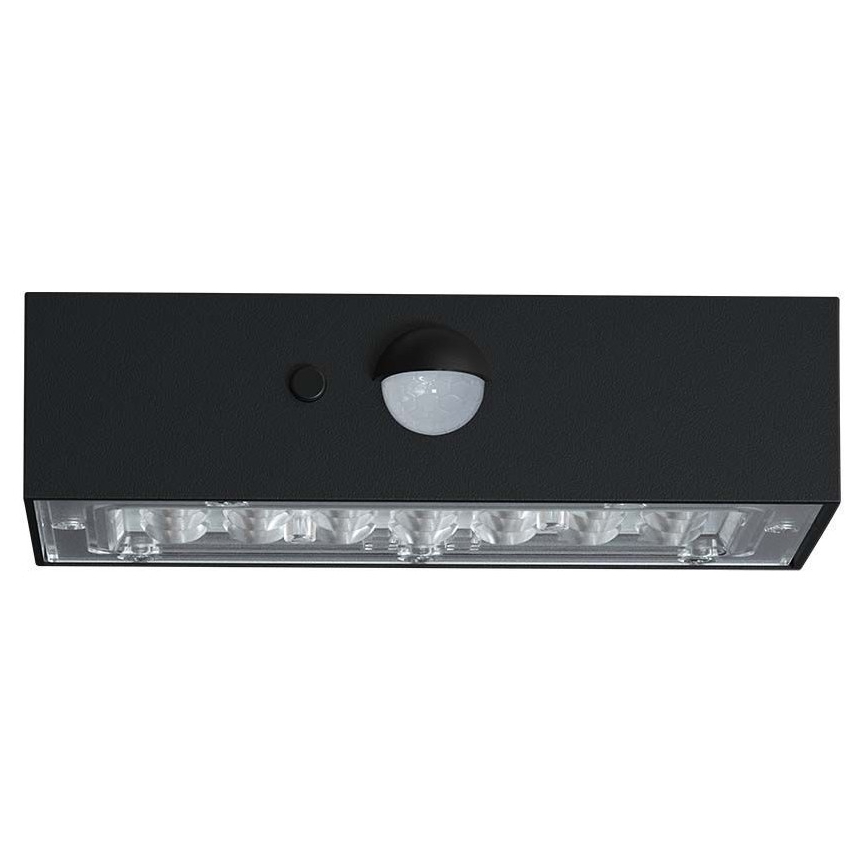 LED-Solarwandleuchte mit Sensor LED/3W/3,7V 3000K/4000K IP65 schwarz
