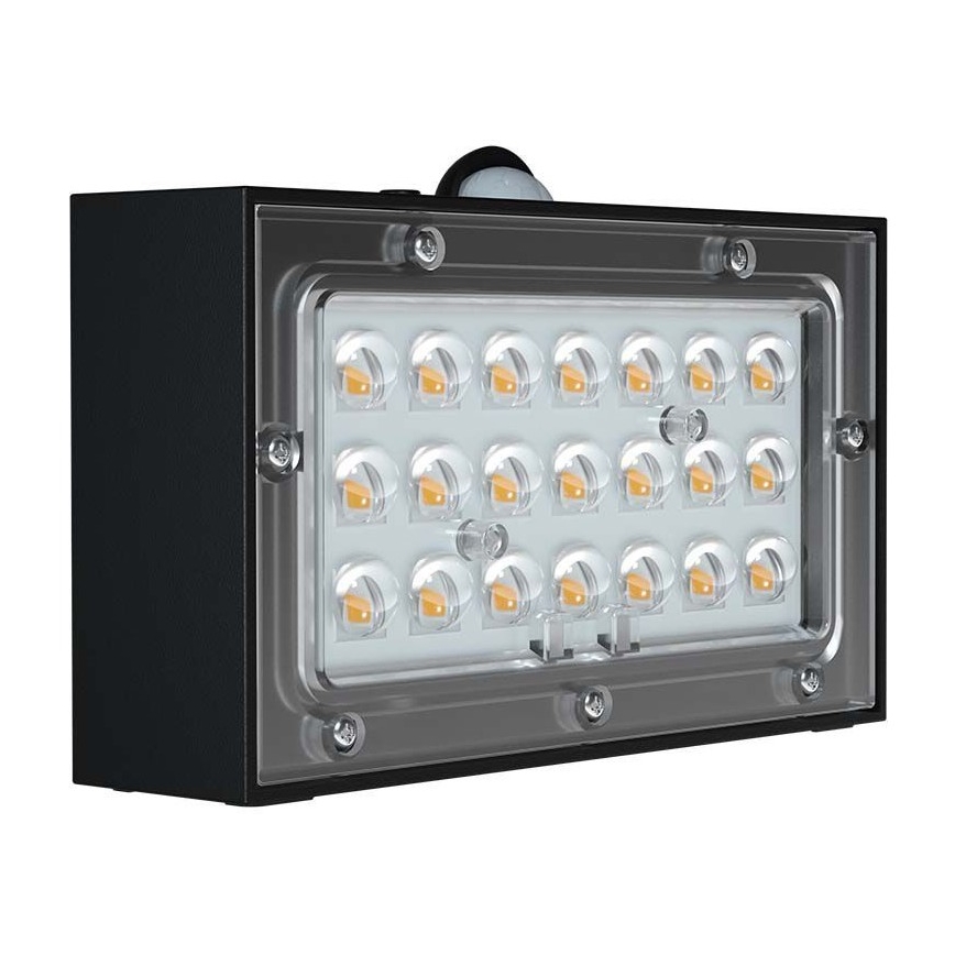 LED-Solarwandleuchte mit Sensor LED/3W/3,7V 3000K/4000K IP65 schwarz