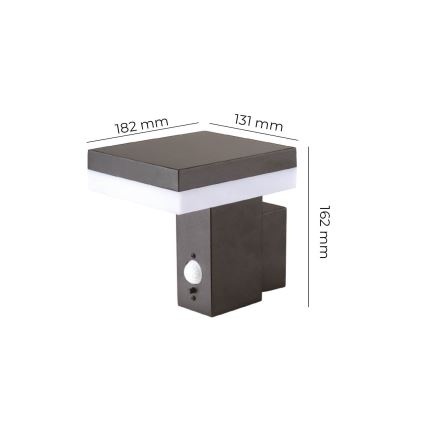 LED-Solarwandleuchte mit Sensor SOLARIS2 LED/5,5W/3,7V 4000K IP44