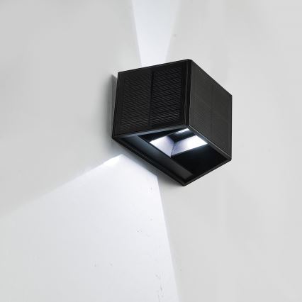 LED-Solarwandleuchte WINGS LED/2W/1300 mAh 3,7V 6000K IP54 schwarz