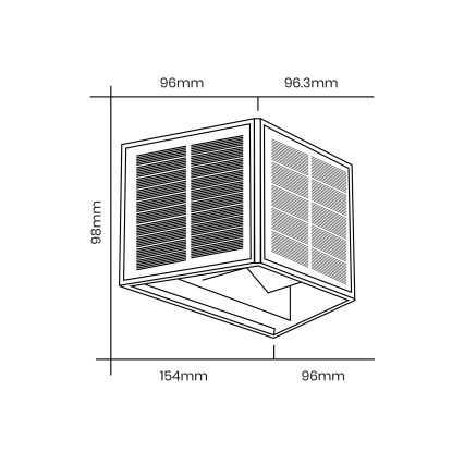 LED-Solarwandleuchte WINGS LED/2W/1300 mAh 3,7V 6000K IP54 schwarz