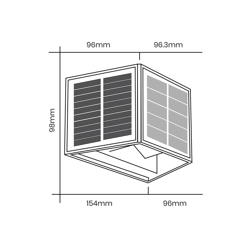 LED-Solarwandleuchte WINGS LED/2W/1300 mAh 3,7V 6000K IP54 schwarz