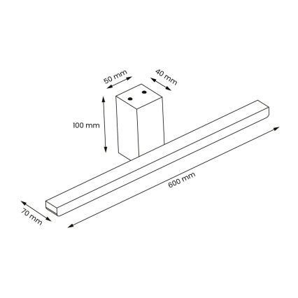 LED-Spiegelbeleuchtung für Badezimmer ARTEMIS LED/13,8W/230V 4000K 60 cm IP44 schwarz