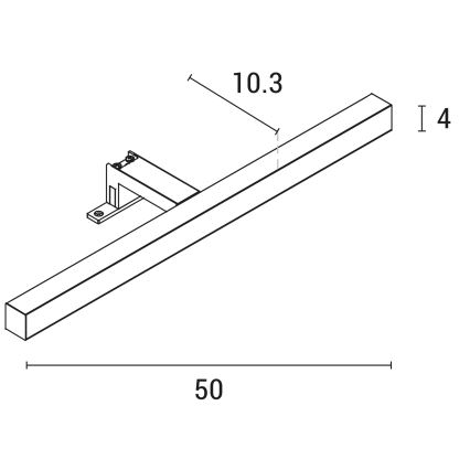 LED-Spiegelbeleuchtung für Badezimmer LED/7W/230V 4000K 50 cm IP44 Chrom