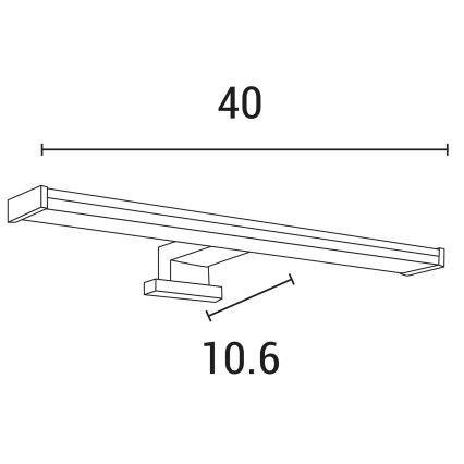 LED-Spiegelbeleuchtung für Badezimmer LED/8W/230V 3000K 40 cm IP44 Chrom