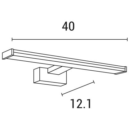 LED-Spiegelbeleuchtung für Badezimmer LED/8W/230V 3000K 40 cm IP44 glänzendes Chrom