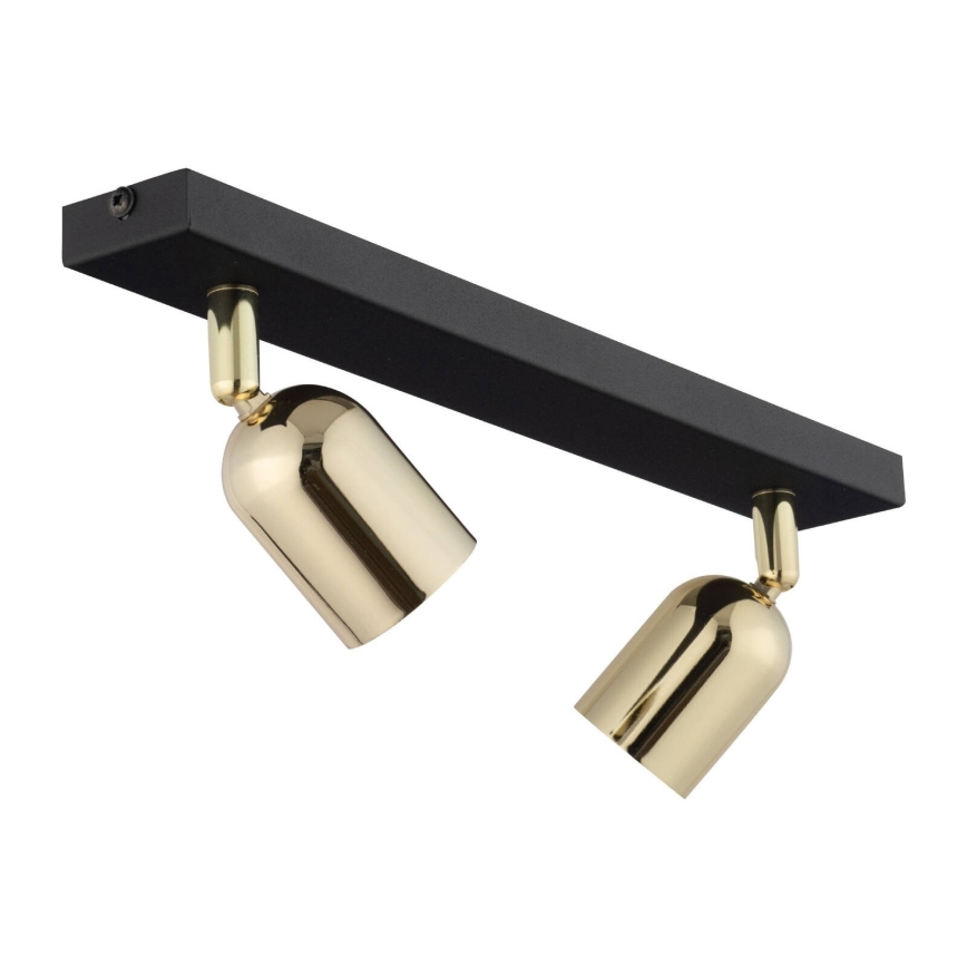 LED-Spot TOP 2xGU10/10W/230V schwarz/gold
