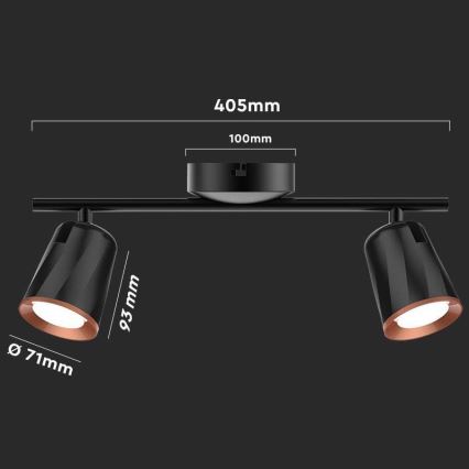 LED Spotleuchte 2xLED/5W/230V 3000K schwarz