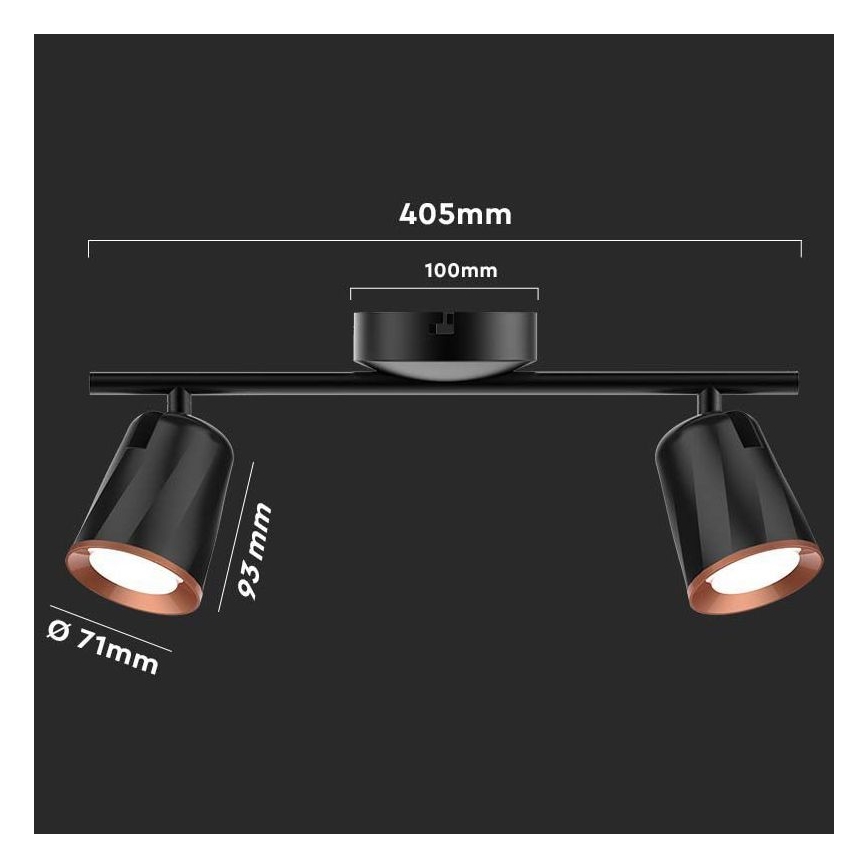 LED Spotleuchte 2xLED/5W/230V 3000K schwarz
