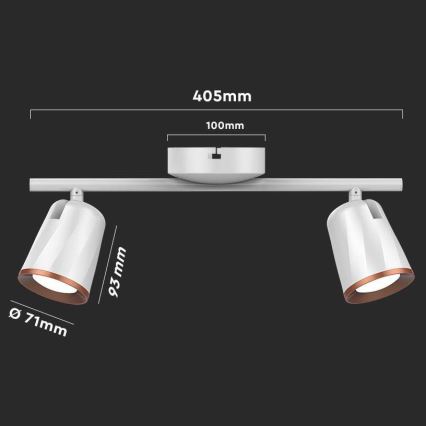 LED Spotleuchte 2xLED/5W/230V 3000K weiß