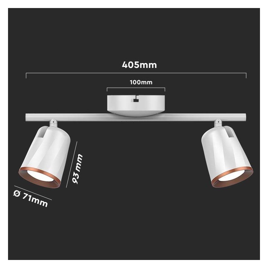 LED Spotleuchte 2xLED/5W/230V 3000K weiß