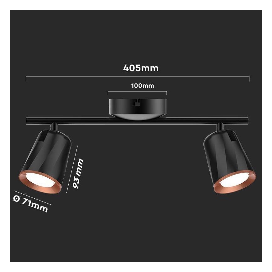 LED Spotleuchte 2xLED/5W/230V 4000K schwarz